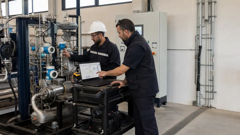 مكاملو الأنظمة ومهندسو الأتمتة أثناء العمل.